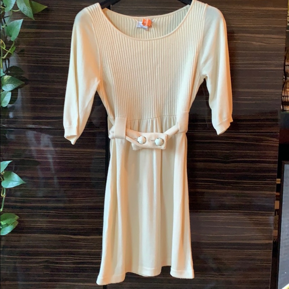 Like New. Super cute and fun - Tibi- 100% merino wool belted sweater dress